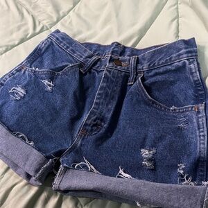 Distressed Denim Shorts